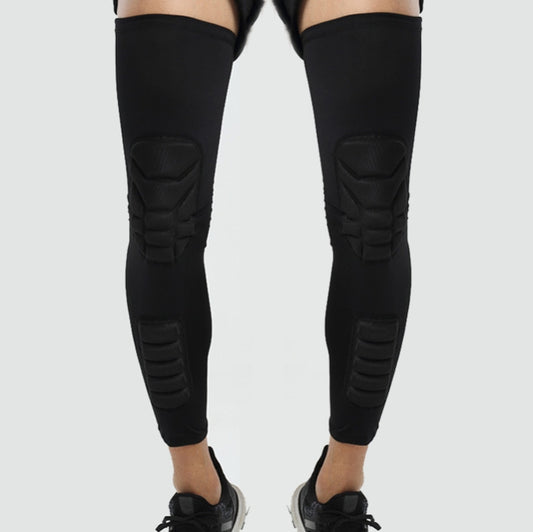 A Pair  Extended Sports Knee Pads Thigh and Calf Cover Outdoor Climbing Football Basketball Riding Protective Gear, L (Black), XL (Black), M (White), L  (White), XL (White), M (Red), L (Red), XL (Red), M (Blue), L  (Blue)