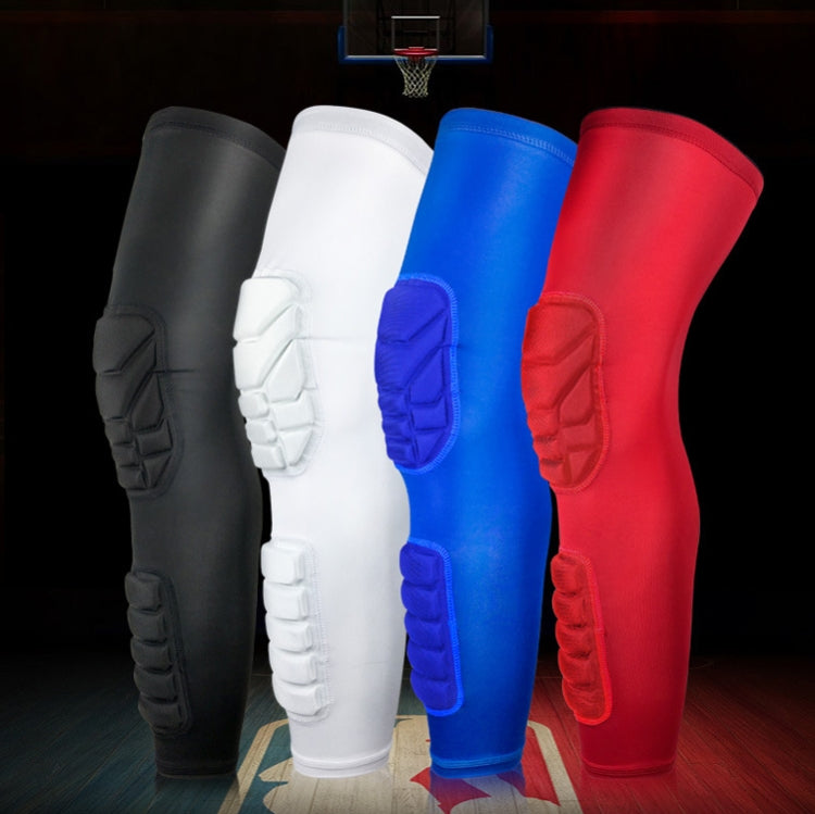 A Pair  Extended Sports Knee Pads Thigh and Calf Cover Outdoor Climbing Football Basketball Riding Protective Gear, L (Black), XL (Black), M (White), L  (White), XL (White), M (Red), L (Red), XL (Red), M (Blue), L  (Blue)