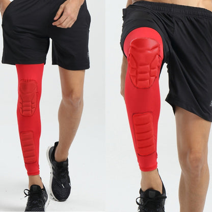 A Pair  Extended Sports Knee Pads Thigh and Calf Cover Outdoor Climbing Football Basketball Riding Protective Gear, L (Black), XL (Black), M (White), L  (White), XL (White), M (Red), L (Red), XL (Red), M (Blue), L  (Blue)