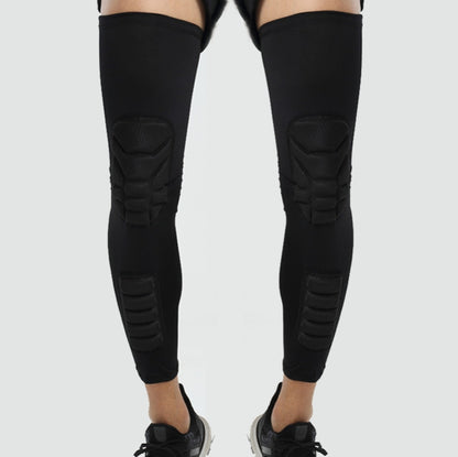 A Pair  Extended Sports Knee Pads Thigh and Calf Cover Outdoor Climbing Football Basketball Riding Protective Gear, L (Black), XL (Black), M (White), L  (White), XL (White), M (Red), L (Red), XL (Red), M (Blue), L  (Blue)