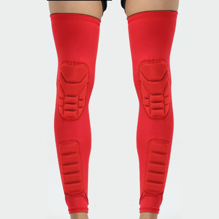 A Pair  Extended Sports Knee Pads Thigh and Calf Cover Outdoor Climbing Football Basketball Riding Protective Gear, L (Black), XL (Black), M (White), L  (White), XL (White), M (Red), L (Red), XL (Red), M (Blue), L  (Blue)