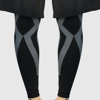 1pair  Sports Knee Pads Compression Elastic Protective Thigh And Calve Cover, M (Black / Gray), L  (Black / Gray), XL  (Black / Gray), M (Black / Green), L (Black / Green), XL (Black / Green), M (Black / Red), L (Black / Red), XL (Black / Red)