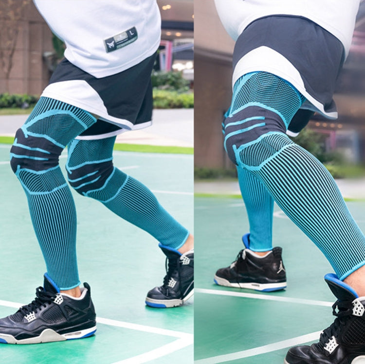 A Pair Sports Knee Pads Long Warm Compression Leggings Basketball Football Mountaineering Running Meniscus Patella Protector, M (Black Purple), L (Black Purple), XL (Black Purple), M (Sky Blue), L (Sky Blue), XL (Sky Blue), M (Orange Red), L (Orange Re...