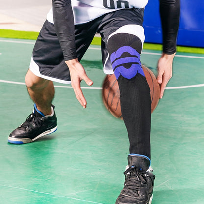 A Pair Sports Knee Pads Long Warm Compression Leggings Basketball Football Mountaineering Running Meniscus Patella Protector, M (Black Purple), L (Black Purple), XL (Black Purple), M (Sky Blue), L (Sky Blue), XL (Sky Blue), M (Orange Red), L (Orange Re...