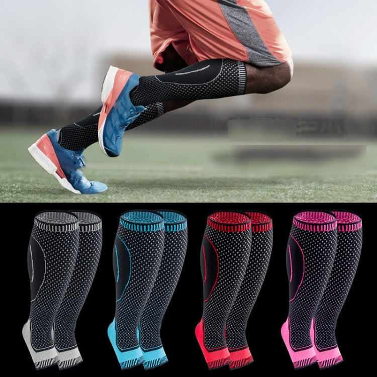 Lengthened Sports Protective Calf Cover Knitted Breathable Pressure Leg Cover Basketball Football Mountaineering Protective Gear, M (Black Pink), L (Black Pink), XL (Black Pink)
