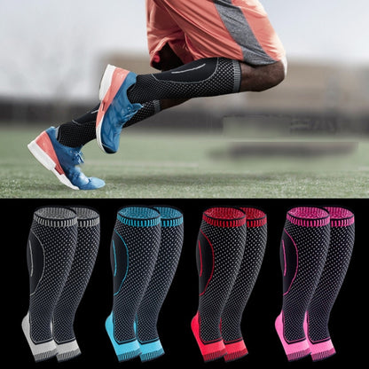 Lengthened Sports Protective Calf Cover Knitted Breathable Pressure Leg Cover Basketball Football Mountaineering Protective Gear, M (Black Pink), L (Black Pink), XL (Black Pink)