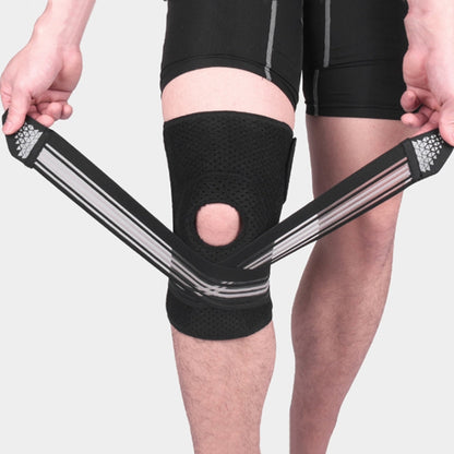 Sports Spring Supported Knee Brace Compression Protection Patella Riding Protective Gear, One Size, Patella Riding Protective Gear(Black / Gray), Patella Riding Protective Gear(Black / Orange), Patella Riding Protective Gear(Black / Red)