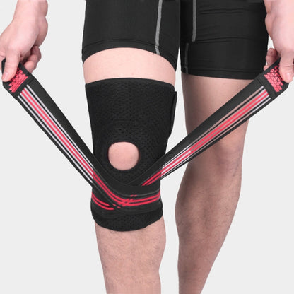 Sports Spring Supported Knee Brace Compression Protection Patella Riding Protective Gear, One Size, Patella Riding Protective Gear(Black / Gray), Patella Riding Protective Gear(Black / Orange), Patella Riding Protective Gear(Black / Red)
