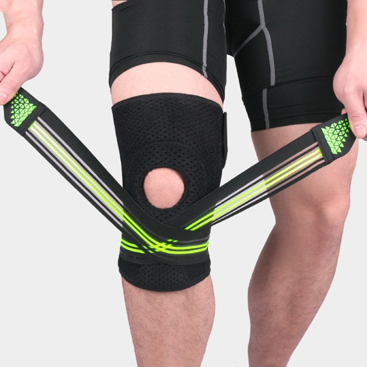 Sports Spring Supported Knee Brace Compression Protection Patella Riding Protective Gear, One Size, Patella Riding Protective Gear(Black / Gray), Patella Riding Protective Gear(Black / Orange), Patella Riding Protective Gear(Black / Red)