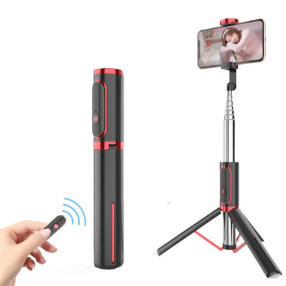 Bluetooth Selfie Stick with Tripod Multi-function Gimbal Mobile Phone Fill Light Live Support, Passion Red, Black, Girl Powder, White Gold