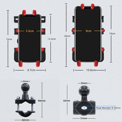 Motorcycle Metal Navigation Mobile Phone Bracket,Style:, Rearview Mirror Installation (Anti-theft), Rearview Mirror Installation (Hand Twist), Thin Tube Fixation (Anti-theft), Thin Tube Fixation (Hand Twist), Handle Installation (Anti-theft)