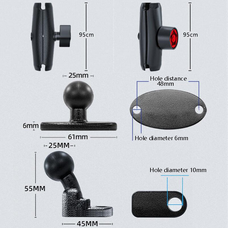 Motorcycle Metal Navigation Mobile Phone Bracket,Style:, Rearview Mirror Installation (Anti-theft), Rearview Mirror Installation (Hand Twist), Thin Tube Fixation (Anti-theft), Thin Tube Fixation (Hand Twist), Handle Installation (Anti-theft)
