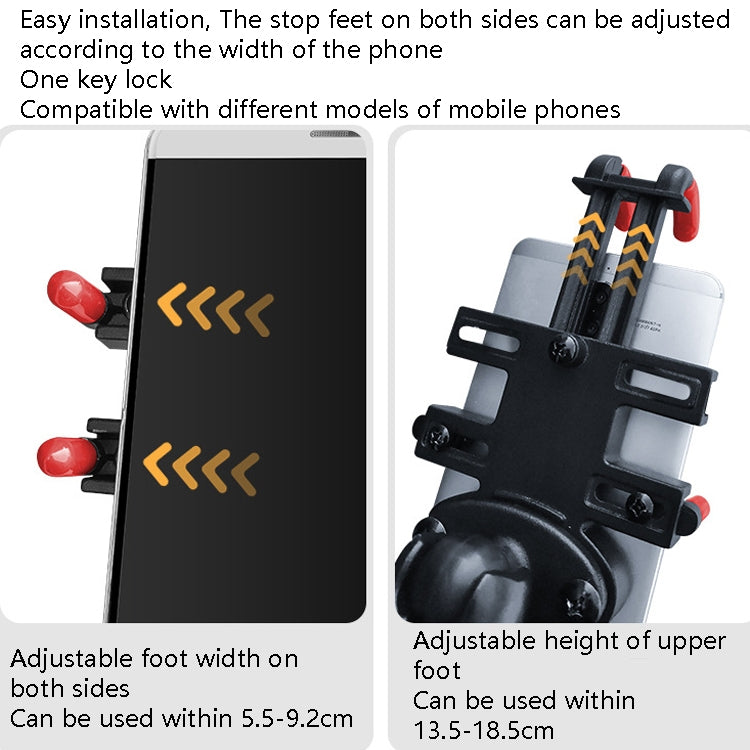 Motorcycle Metal Navigation Mobile Phone Bracket,Style:, Rearview Mirror Installation (Anti-theft), Rearview Mirror Installation (Hand Twist), Thin Tube Fixation (Anti-theft), Thin Tube Fixation (Hand Twist), Handle Installation (Anti-theft)