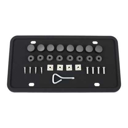 2 Sets Waterproof Rustproof Non-damaging Car Paint Silicone License Plate Frame, US Black, Black
