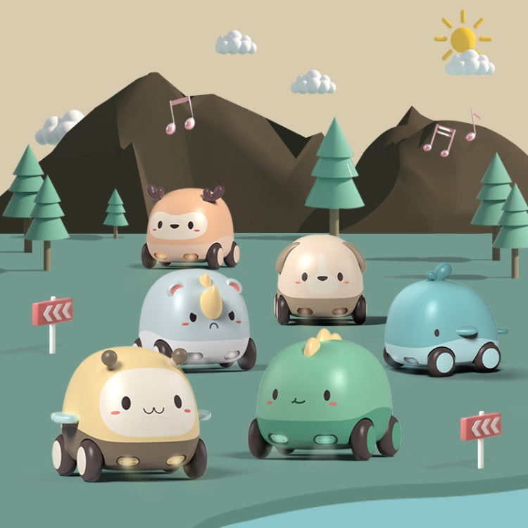 Cartoon Cute Pet Pull Back Car Children Mini Puzzle Inertia Car Toy, Bee, Dinosaur, Rhino, Deer, Puppy, Whale
