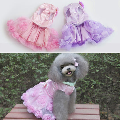 Pet Clothes Dog Spring Summer Thin Dress Rose Dress, S, M, L, XXL, XS, XL