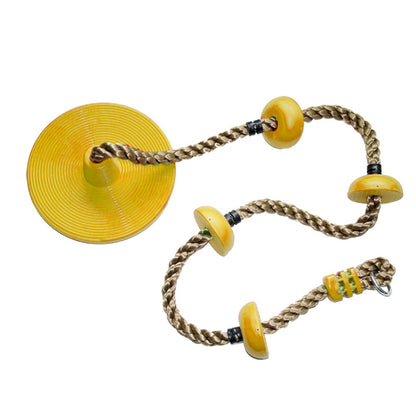 Children Swing Climbing Rope Big Small Disc Sling Rope Swing,Random Color Delivery, Small Disc