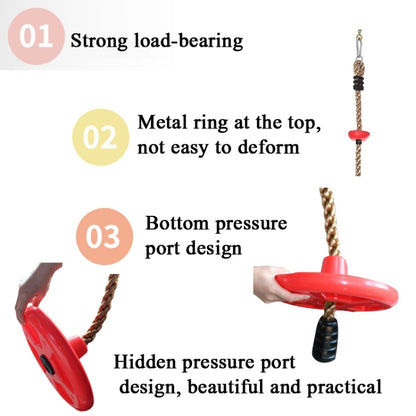 Children Swing Climbing Rope Big Small Disc Sling Rope Swing,Random Color Delivery, Small Disc