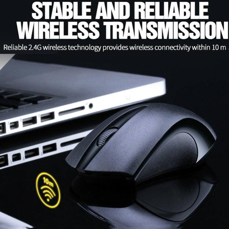 T-WOLF Q2 3-Buttons 1200 DPI 2.4GHz Wireless Mouse, Black, White, Pink