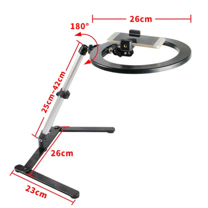 FP-10 Desktop Multi-Function Photography Support Phone Live Stand LED Fill Light, Specification:, Desktop Bracket + Phone Clip