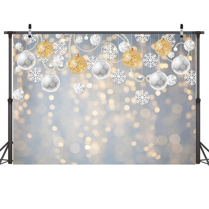 2.1m X 1.5m Christmas Ball Snowflake Party Decorative Photography Background, Christmas Ball