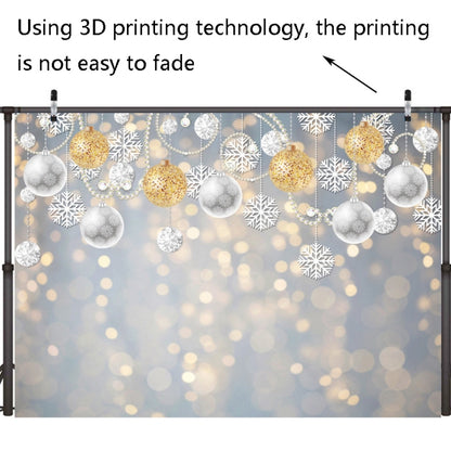 2.1m X 1.5m Christmas Ball Snowflake Party Decorative Photography Background, Christmas Ball
