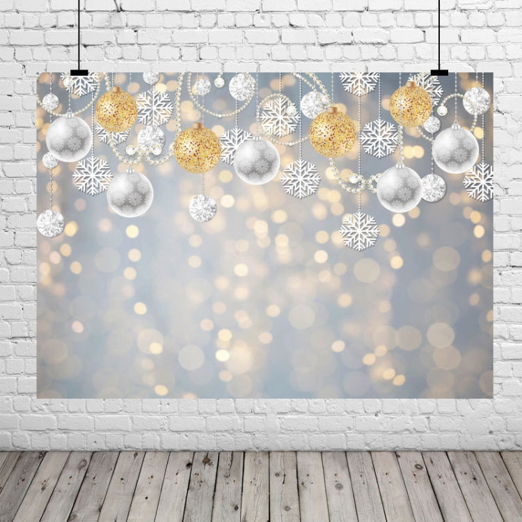 2.1m X 1.5m Christmas Ball Snowflake Party Decorative Photography Background, Christmas Ball