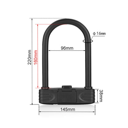 Bold Steel U-Shaped Bicycle Password Lock Motorcycle Electric Car Anti-Theft Password Lock, Password Lock(Black)