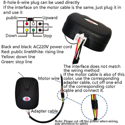 Electric Garage Door Controller Rolling Door Roll Gate Remote Control Plug-Chain Motor Receiver, without Cable