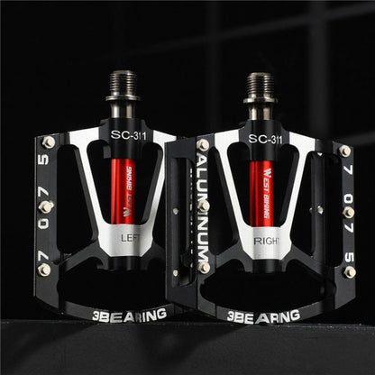 1pair WEST BIKING YP0802083 Mountain Bike Aluminum Alloy Pedal Lightweight Bearing Foot Pedal