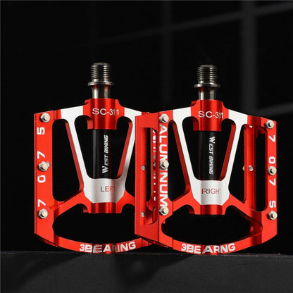 1pair WEST BIKING YP0802083 Mountain Bike Aluminum Alloy Pedal Lightweight Bearing Foot Pedal