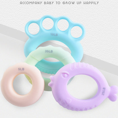 Children Grip Ring Finger Strength Training Finger Power Device, Specification: 5LB (Finite Orange Pink), 5LB (Finite Orange Pink), 15LB (Finite Light Blue), 25LB (Finite Light Purple), 35LB (Finite Light Green), 5LB (Olive Orange Pink)