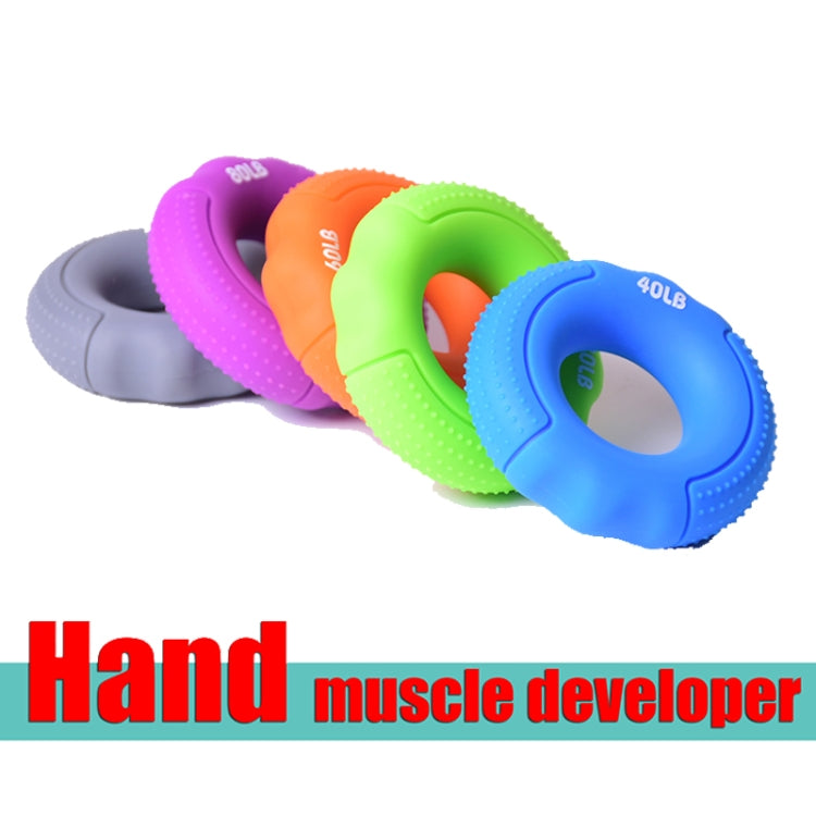Silicone Gripper Finger Exercise Grip Ring, Specification: 60LB(Dot Orange), 20LB (Dot Green), 40LB (Dot Blue), 60LB(Dot Orange), 80LB(Dot Purple), 100LB (Dot Gray), 30LB (General Yellow), 40LB (General Rose Red), Universal point of 50LB blue