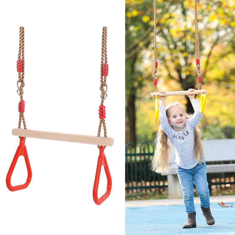 Wooden Stick Injection Molding Handshake Hanging Ring Children Swing, Random Color Delivery, Triangle
