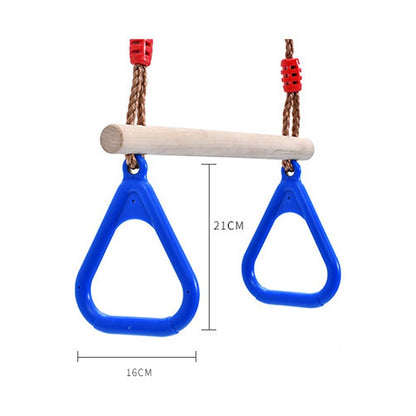 Wooden Stick Injection Molding Handshake Hanging Ring Children Swing, Random Color Delivery, Triangle
