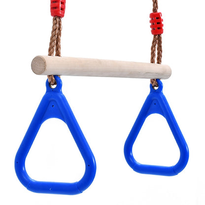 Wooden Stick Injection Molding Handshake Hanging Ring Children Swing, Random Color Delivery, Triangle