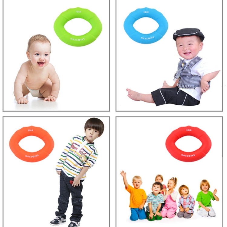 MAXSOINS MXO-7562KD Children Silicone Grip Device Olive Shape Rehabilitation Finger Grip Ring, 10LB(Green), 20LB(Blue), 30LB(Orange), 40LB(Red)