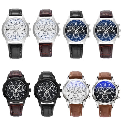 YAZOLE 271 Three-Eye Six-Hand Watch Men Auartz Watch Waterproof Business Watch, White Disk Black Belt, White Disk Brown Belt, Black Dish Black Belt, Black Tray Brown Belt, Black Shell Brown Belt, Black Shell Black Belt, White Disk Light Brown Belt