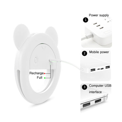 2 PCS XJ17 Large-Capacity Live Video Conference Fill Light Ring Light Mobile Phone Selfie LED Fill Light, Round, Cat Ears, Bear Ear