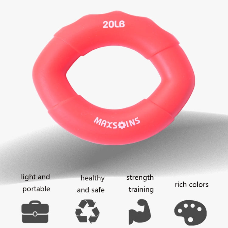 MAXSOINS MXO-009898 Silicone Finger Exercise Grip Device Olive Shape Rehabilitation Finger Pinch Device, Specification: 20LB(Red), 20LB(Green), 30LB(Yellow), 30LB(Pink), 40 pounds of blue, 50LB(Purple), 50LB(Orange), 60LB(Jade), 60LB(Gray), 70LB(Blue)