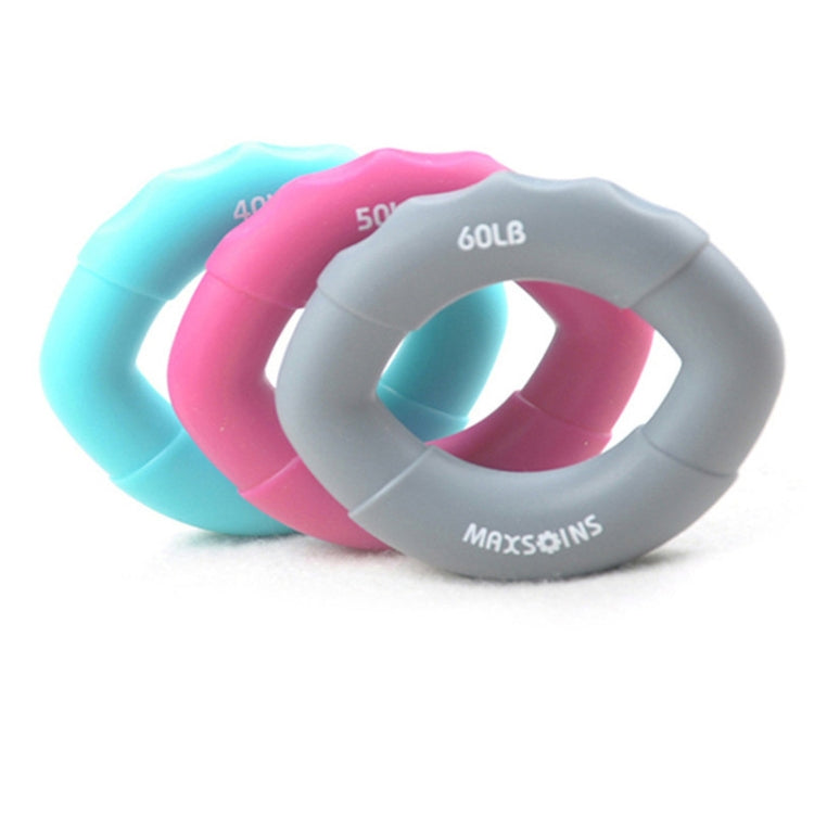 MAXSOINS MXO-009898 Silicone Finger Exercise Grip Device Olive Shape Rehabilitation Finger Pinch Device, Specification: 20LB(Red), 20LB(Green), 30LB(Yellow), 30LB(Pink), 40 pounds of blue, 50LB(Purple), 50LB(Orange), 60LB(Jade), 60LB(Gray), 70LB(Blue)