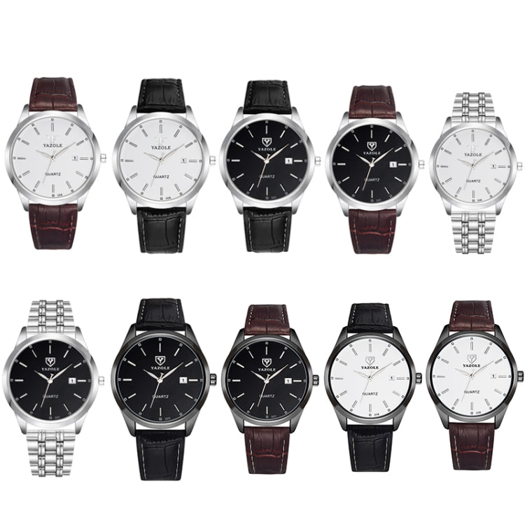 YAZOLE 308 Luminous Quartz Watch Men Watch, White Tray Brown Belt, White Tray Black Belt, Black Tray Black Belt, Black Tray Brown Belt, White Tray Silver Steel Strip, Black Tray Silver Steel Strip, Black Shell Black Tray Black Belt