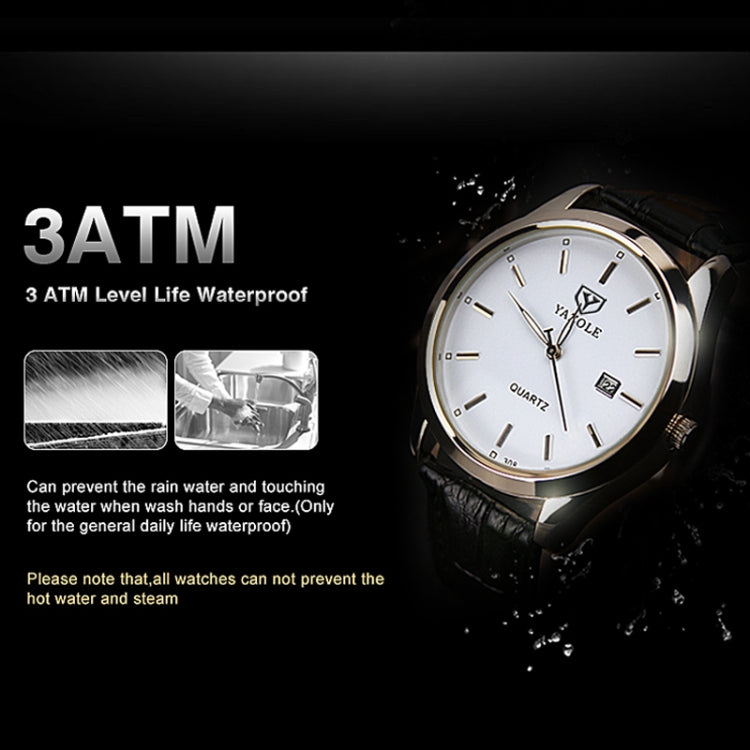YAZOLE 308 Luminous Quartz Watch Men Watch, White Tray Brown Belt, White Tray Black Belt, Black Tray Black Belt, Black Tray Brown Belt, White Tray Silver Steel Strip, Black Tray Silver Steel Strip, Black Shell Black Tray Black Belt