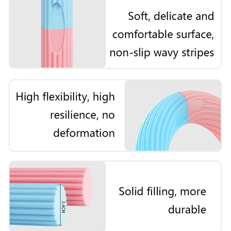 Silicone Multifunctional Fitness Bar Rehabilitation Training Arm Strength Bar Wrist Strength Forging Resistance Bar, 3.4x32cm Light Blue + Pink, 3.4x32cm Light Blue + Gray