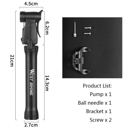 WEST BIKING YP0711115 Bicycle Pump Portable Basketball Mini Pump Equipment, WEST BIKING YP0711115
