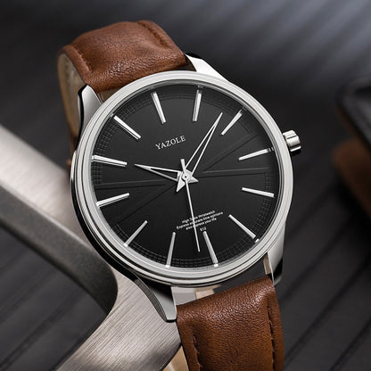 YAZOLE 512 Casual Quartz Men Watch, Silver Shell Black Tray Black Belt, Silver Shell White Tray Black Belt, Silver Shell Black Tray Brown Belt, Silver Shell White Tray Brown Belt, Black Shell Black Tray Black Belt, Black Shell Black Tray Brown Belt