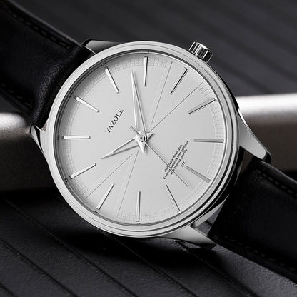 YAZOLE 512 Casual Quartz Men Watch, Silver Shell Black Tray Black Belt, Silver Shell White Tray Black Belt, Silver Shell Black Tray Brown Belt, Silver Shell White Tray Brown Belt, Black Shell Black Tray Black Belt, Black Shell Black Tray Brown Belt