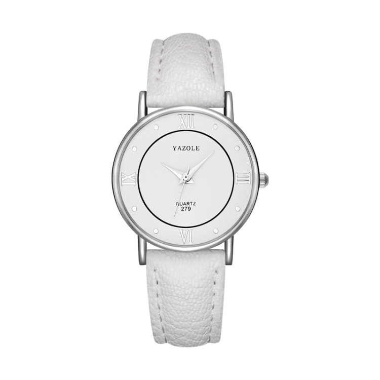 YAZOLE 279 Business Casual Analog Quartz Couple Watch, White Tray Black Belt Small, White Tray White Belt Small, White Tray Brown Belt Small, Black Tray Brown Belt Small, Black Tray Black Belt Small, White Tray Black Belt Large
