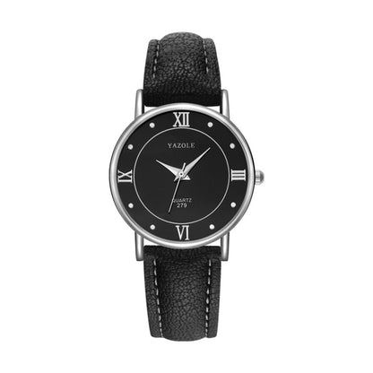 YAZOLE 279 Business Casual Analog Quartz Couple Watch, White Tray Black Belt Small, White Tray White Belt Small, White Tray Brown Belt Small, Black Tray Brown Belt Small, Black Tray Black Belt Small, White Tray Black Belt Large