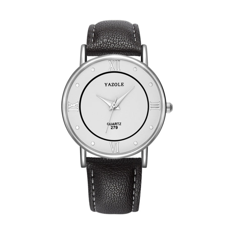 YAZOLE 279 Business Casual Analog Quartz Couple Watch, White Tray Black Belt Small, White Tray White Belt Small, White Tray Brown Belt Small, Black Tray Brown Belt Small, Black Tray Black Belt Small, White Tray Black Belt Large